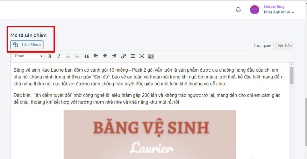 cài đặt nội dung